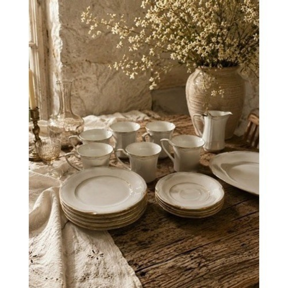 Noritake Golden Cove 7719 Fine China Serving Platter Creamer Tea Cups Saucer 20p